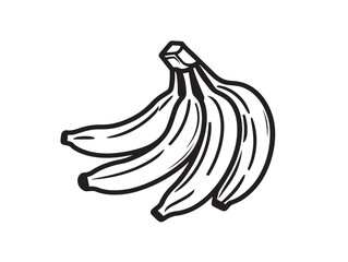 Clean Line Art Banana Bunch Vector Icon