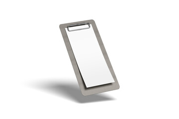 Clipboard receipt mockup with white background