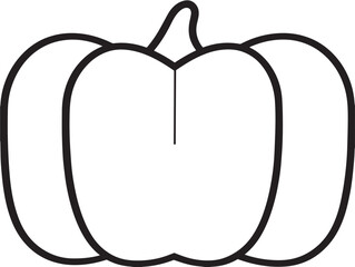 Obraz premium Colorful Bell Pepper Clean Vector Line Icon