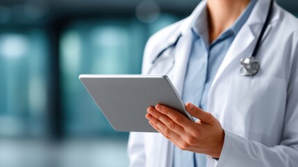 Female Healthcare Professional Enhancing Patient Care through Advanced Diagnostic Technology