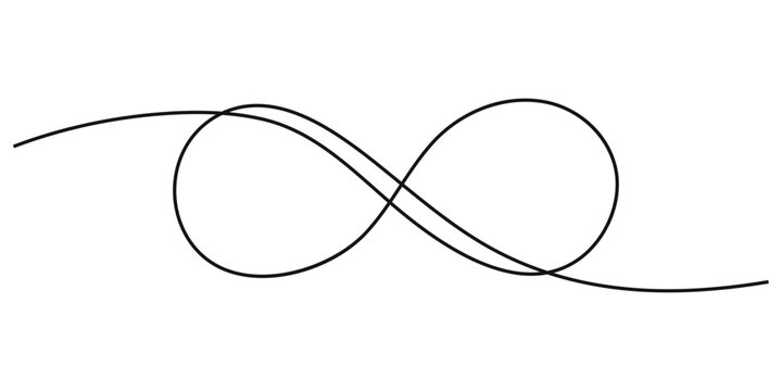 Continuous one line drawing of Infinity Icon. Single line drawing illustration of Infinity logo. Vector illustration