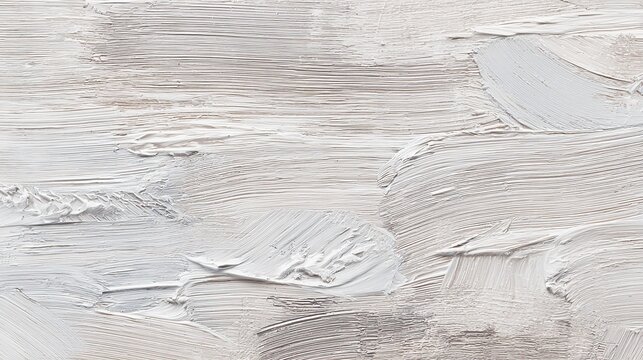 Abstract white painting on a white background, large canvas oil painting in minimalist style, neutral tones create a calm, elegant atmosphere under soft lighting.