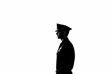 Cartoon Policeman Silhouette Vector Graphic Law Enforcement Officer Figure Simple Style Cop Outline Clip Art Security Guard Illustration Crime Prevention Symbol
