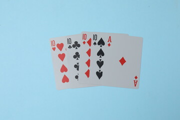 poker card on blue background