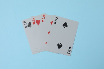 poker card on blue background