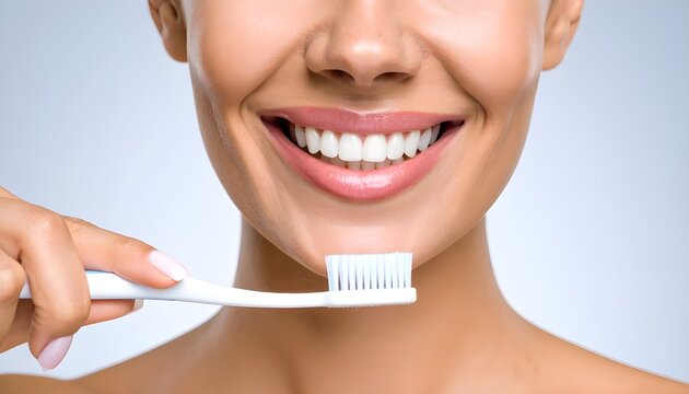_Teeth with tooth brush. Clean teeth. Perfect womans smile. Healthy white theeth.,