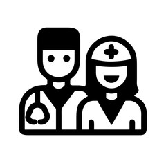 doctor and nurse together icon