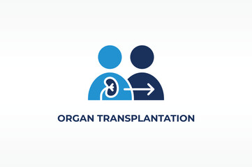 ORGAN TRANSPLANTATION vector, icon or logo sign isolated symbol illustration