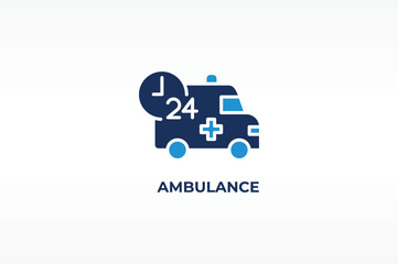 AMBULANCE vector, icon or logo sign isolated symbol illustration