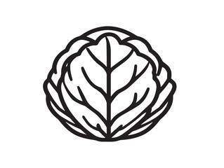 Organic Brussels Sprouts Minimal Line Art Icon