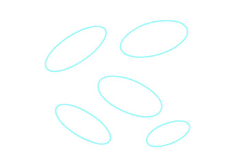 Translucent turquoise oval shapes glowing, positioned symmetrically against transparent backdrop