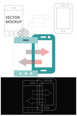 Editable EPS Ten Mobile phone with colorful screen icons and modern vector design set smartphone editable technology device app interface  template gadget style flat symbol creative digital art