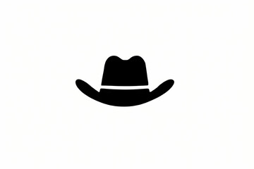 Minimalist Cowboy Hat Vector Illustration Clean Black Line Art Western Style Symbol Simple Graphic Design Element Printable Design Texas Icon
