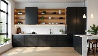 Modern Kitchen Interior with Stylish Kitchen Details
