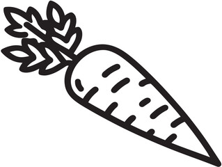 Healthy Carrot Icon in Elegant Line Drawing
