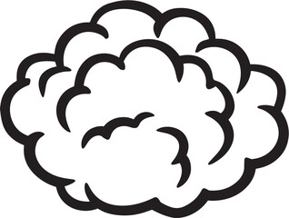 Fresh Cauliflower in Soft Vector Line Illustration