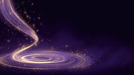 Abstract swirling light effect, purple and gold