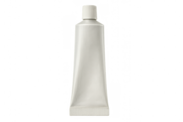 Realistic white blank plastic tube with transparent background, perfect for showcasing your brand or design