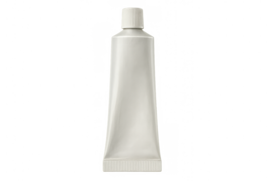 Realistic white blank plastic tube with transparent background, perfect for showcasing your brand or design