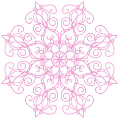 pink line drawing mandala illustration symmetrical composition