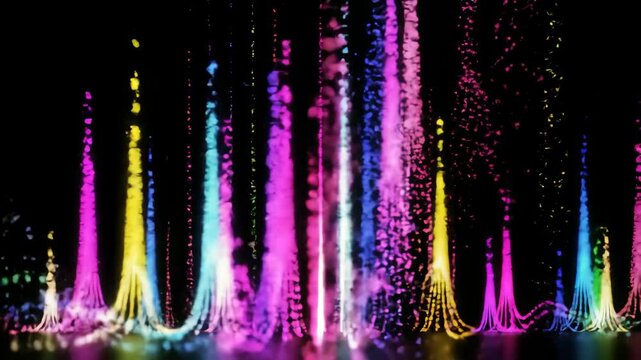 Glowing soundwave columns, multicolor digital visualizer, seamless animated loop, energetic and futuristic