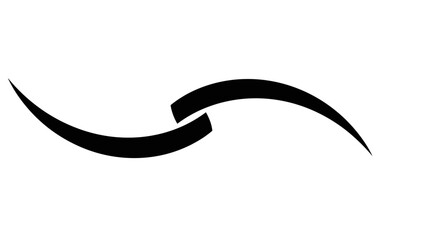 Stylized wavy line on a transparent background