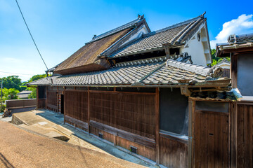 奈良県　当麻町　竹内街道の町並み