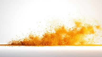 Orange Powder Exploding on White Background