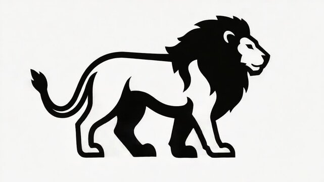 Black and White Silhouette of a Lion