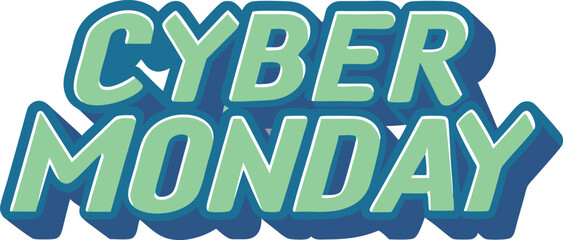 Cyber Monday Sale Text Banner Shopping Event Vector Illustration