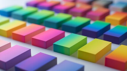 Obraz premium Colorful Rectangular Blocks in a Row Gradient Pattern