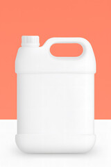 Simple white plastic jug with handle used for liquid storage, utility, and packaging in household settings