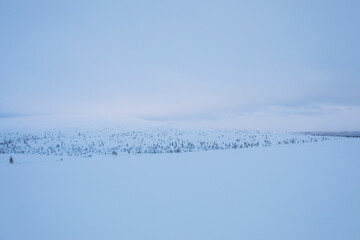 Winter landscape in Pallas Yllastunturi National Park, Lapland, Finland