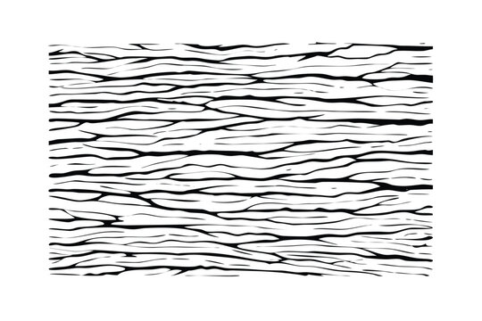 Realistic Tree Bark Seamless Vector Pattern. Detailed Engraved Wooden Texture. Black and White Natural Background