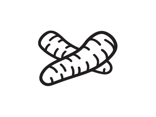 Horseradish root line vector with clean illustration style