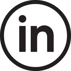 Minimalist Black and White "in" Logo Icon