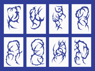 Abstract Blue Tribal Tattoo Collection