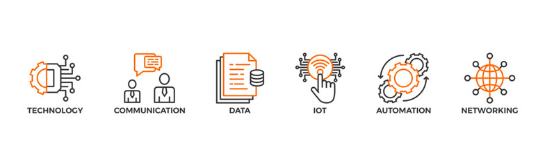 Fototapeta premium Digital transformation banner web icon