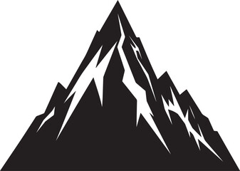 Mountain Icon Silhouette in Black | Minimal Nature Landscape Illustration Vector Format