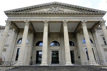 Frontal view of the main entrance of Leineschloss (Leine Palace), seat of the Lower Saxony...