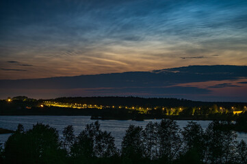 Atmospheric phenomenon of noctilucent clouds night shining clouds NLC