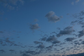 blue sky and small white and gray clouds