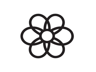 Lovely Blooming Flowers Outline Vector Line Set