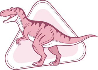 3D Clay Style T-Rex Dinosaur Icon Isolated on Transparent Background | Cute Cartoon Animal for Kids, Games, and Education