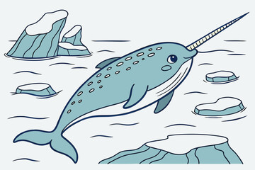 Educational Wildlife Illustrations: Narwhal, Fennec Fox, Badger, Tapir, Snake, Praying Mantis, Lionfish, Gharial, Orca, Snow Leopard, Frog, Anglerfish, Dodo Bird, Blue Whale, Hare © Md