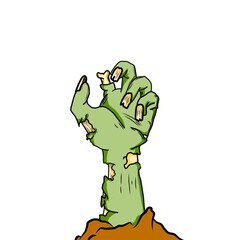 illustration of a zombie hand rising