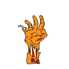 illustration of a zombie hand rising