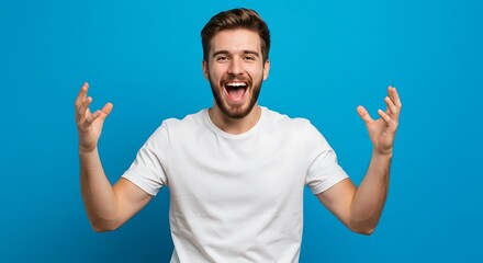 Naklejka premium Unleashed Joy: A Burst of Pure Energy