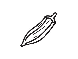Fresh Okra Vegetable Icon in Elegant Outline Form