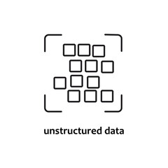 Simple graphic showing unstructured data concept for technology or business presentations, websites, articles, and social media posts. Engaging design.